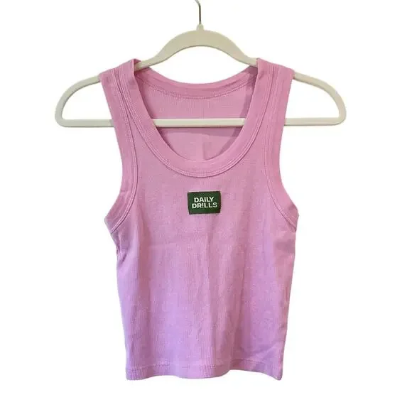 Daily Drills Logo Ribbed Tank Pink - Picture 4 of 8